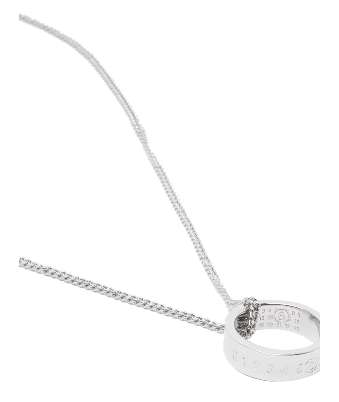 MM6 MAISON MARGIELA Серебряное серебряное колье, фото 2