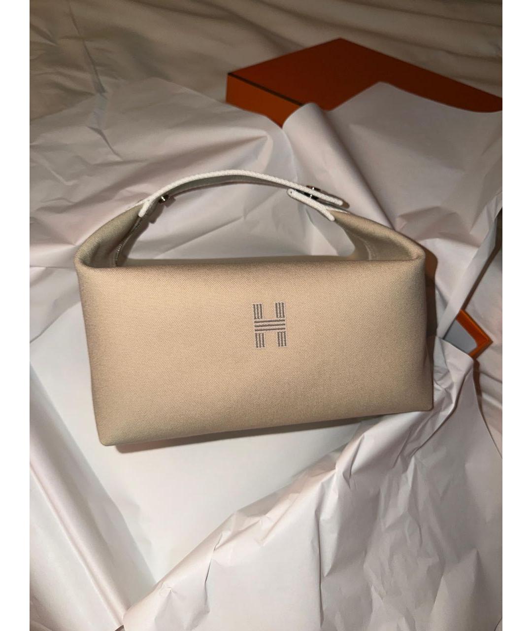 HERMES Бежевая косметичка, фото 3