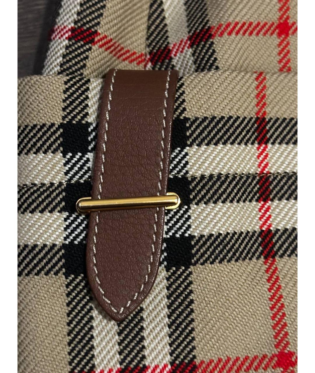 BURBERRY Бежевая шерстяная юбка миди, фото 3