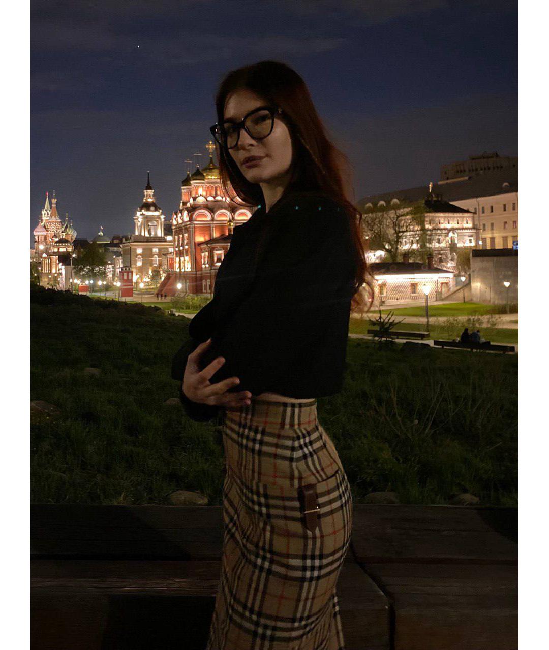 BURBERRY Бежевая шерстяная юбка миди, фото 8