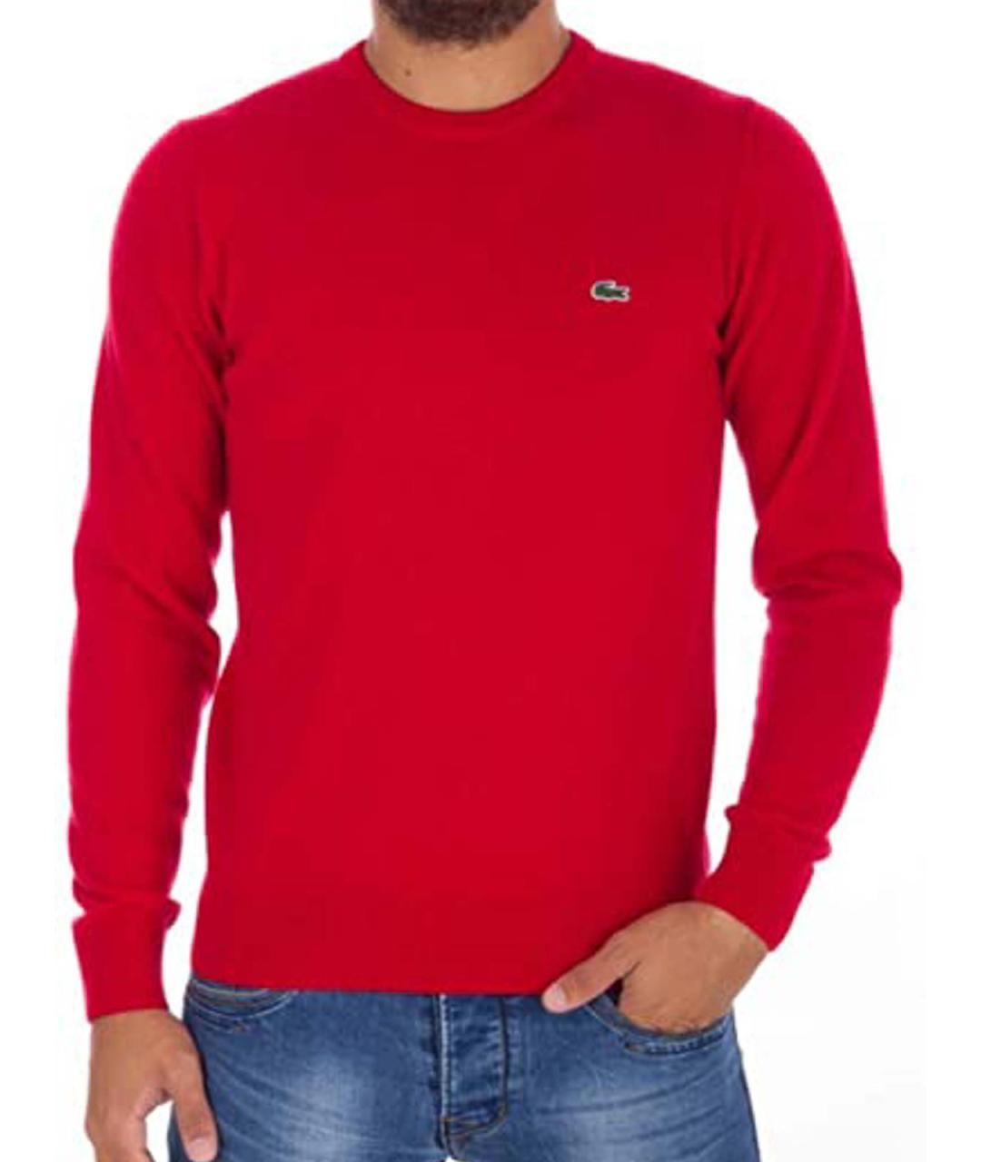 LACOSTE Красный хлопковый джемпер / свитер, фото 2