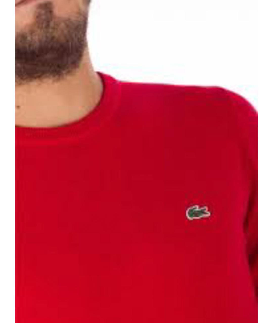 LACOSTE Красный хлопковый джемпер / свитер, фото 3