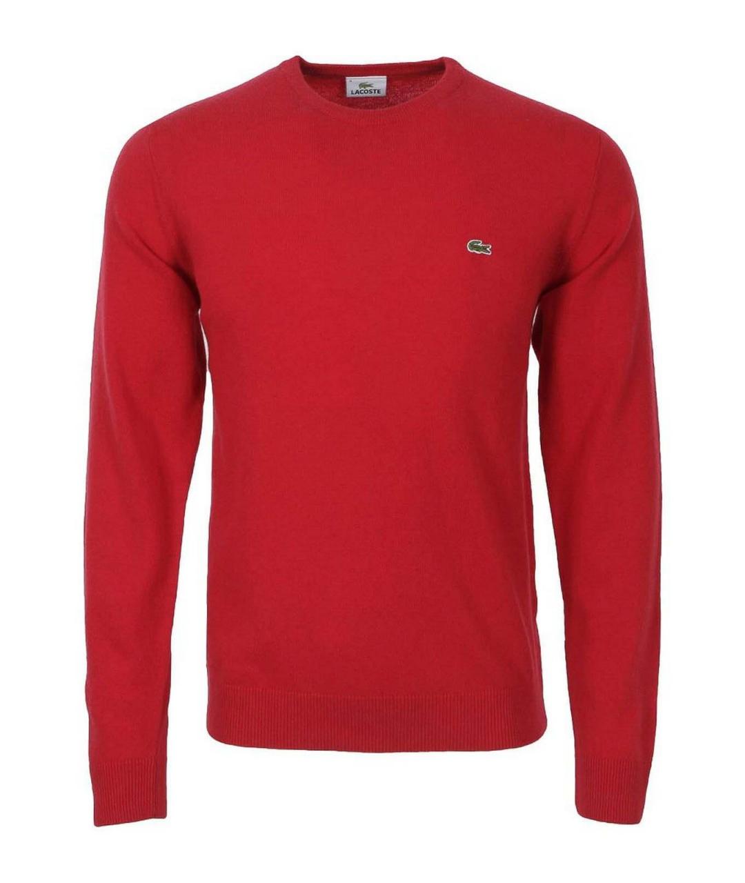 LACOSTE Красный хлопковый джемпер / свитер, фото 1