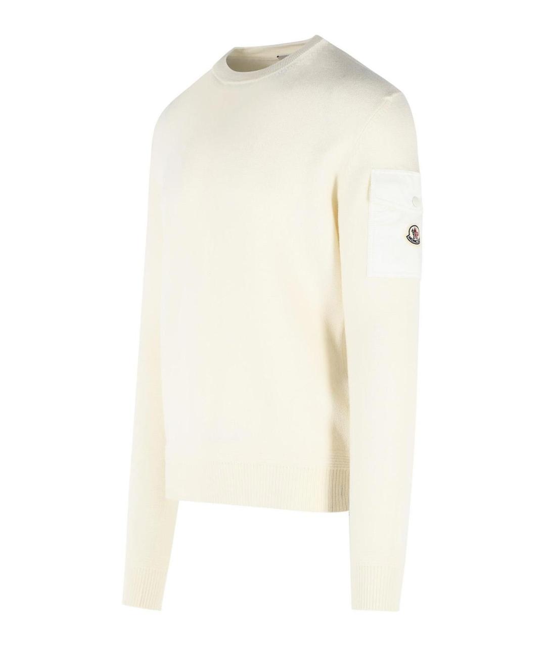 MONCLER Белый полиэстеровый джемпер / свитер, фото 3