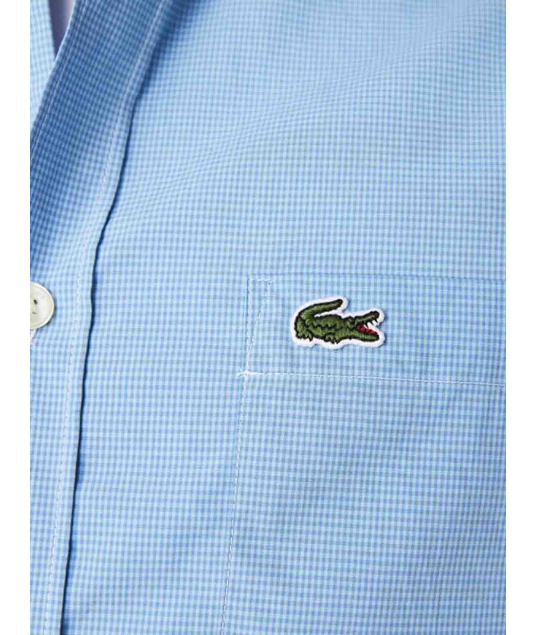 LACOSTE Голубая хлопковая кэжуал рубашка, фото 2