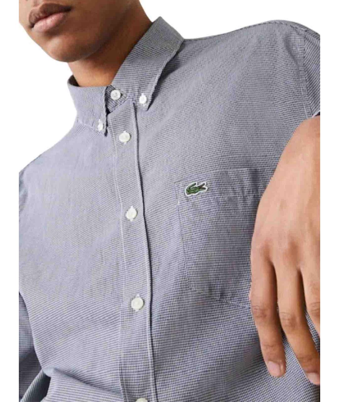 LACOSTE Серая хлопковая кэжуал рубашка, фото 2