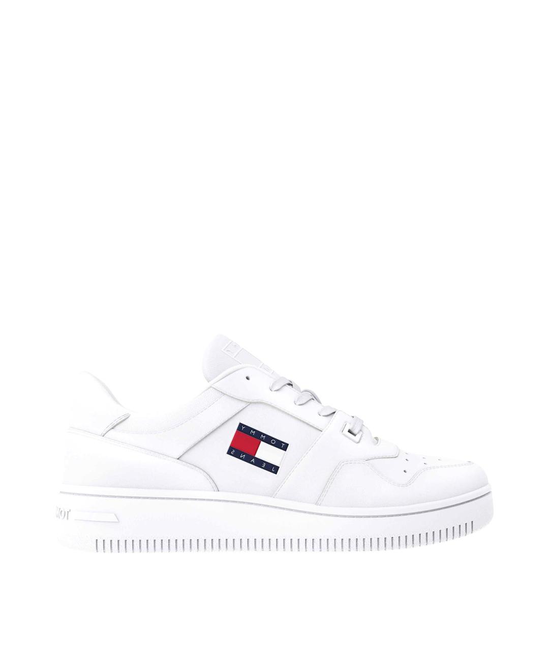 TOMMY HILFIGER Белые кожаные низкие кроссовки / кеды, фото 1
