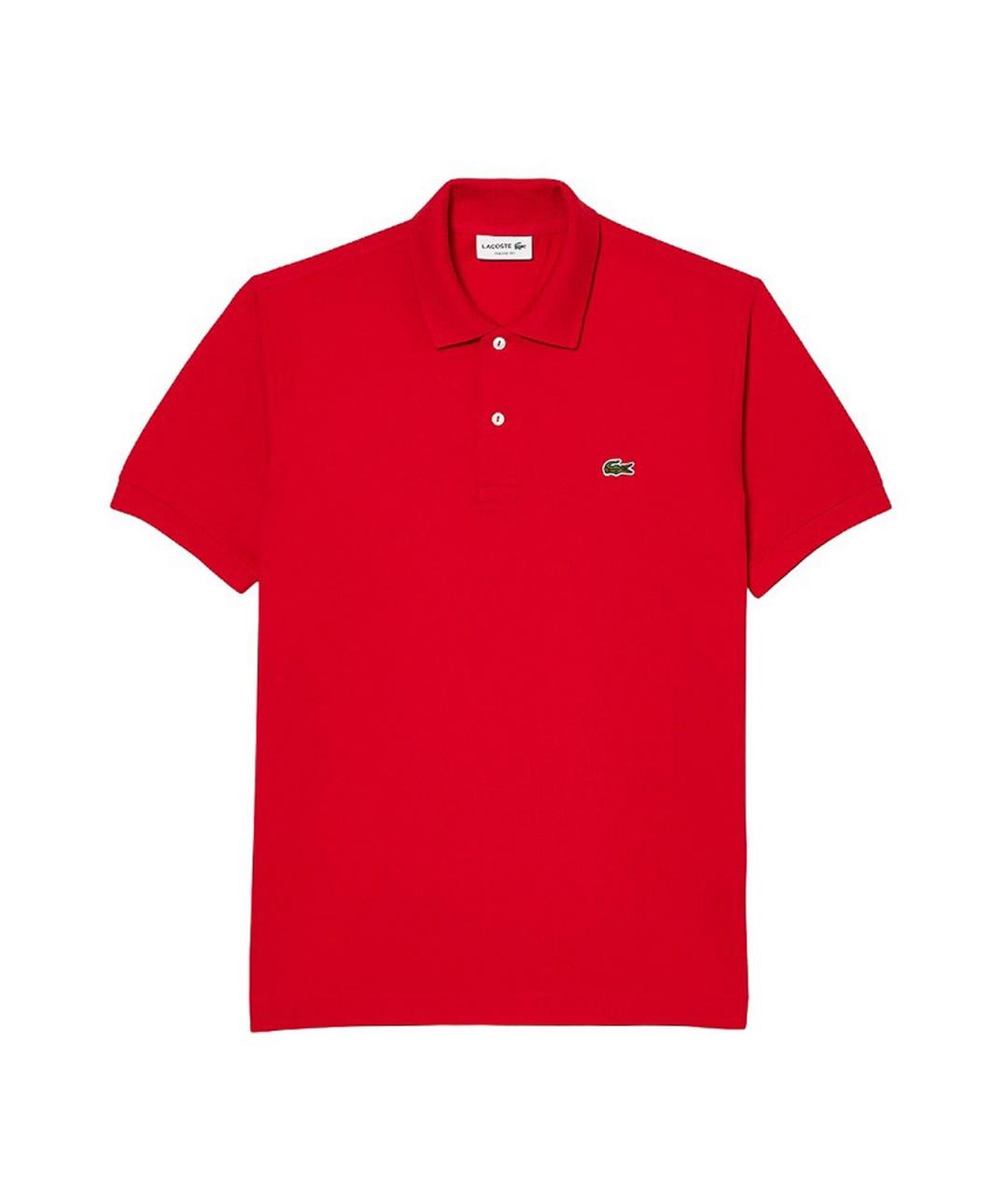 LACOSTE Красное хлопковое поло с коротким рукавом, фото 1