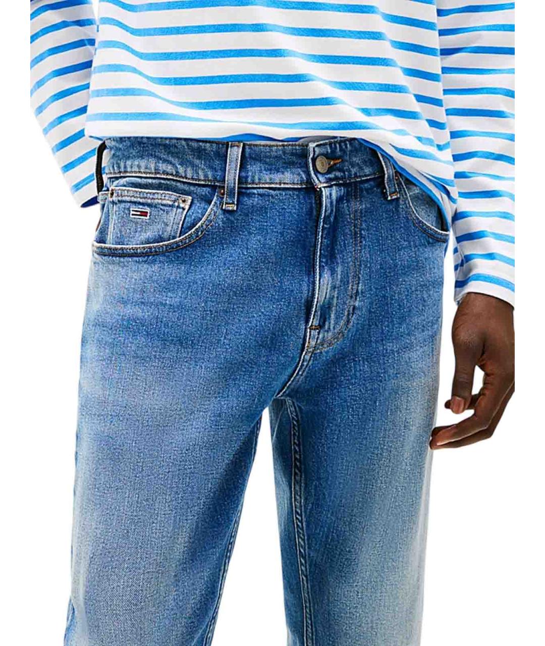 TOMMY HILFIGER Синие хлопковые прямые джинсы, фото 5