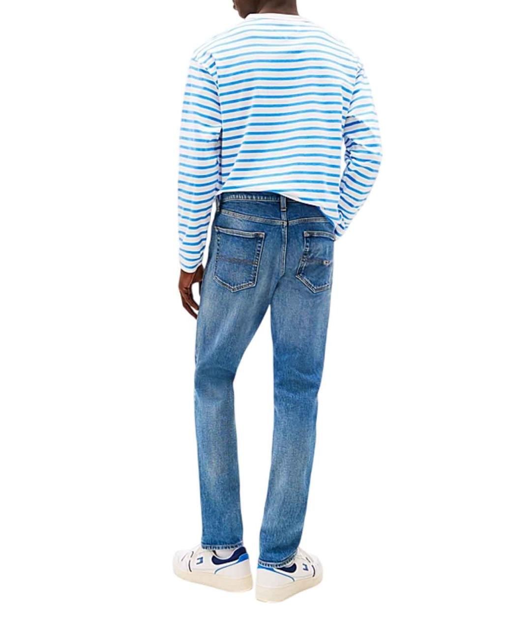 TOMMY HILFIGER Синие хлопковые прямые джинсы, фото 3