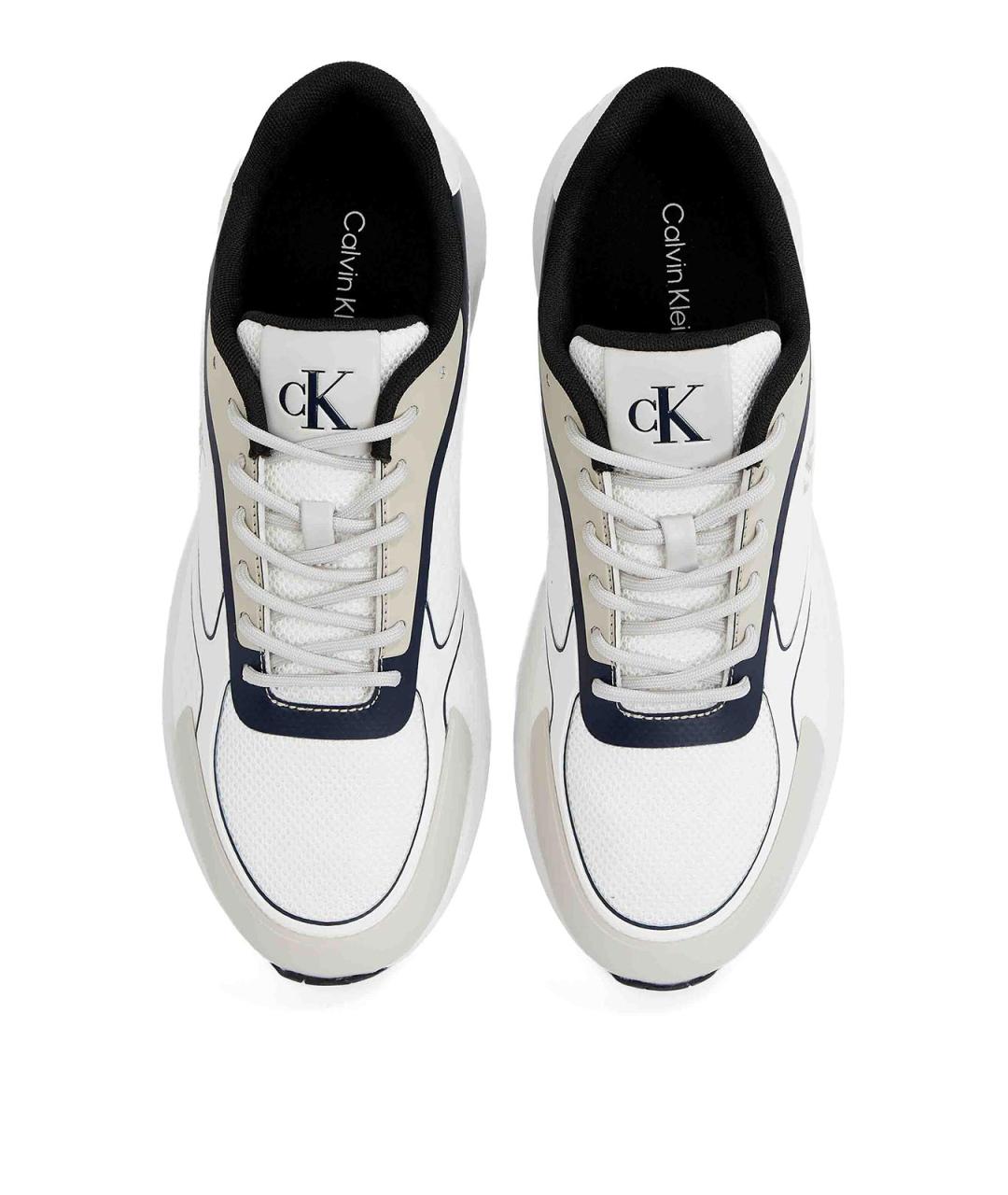 CALVIN KLEIN Белые текстильные низкие кроссовки / кеды, фото 5