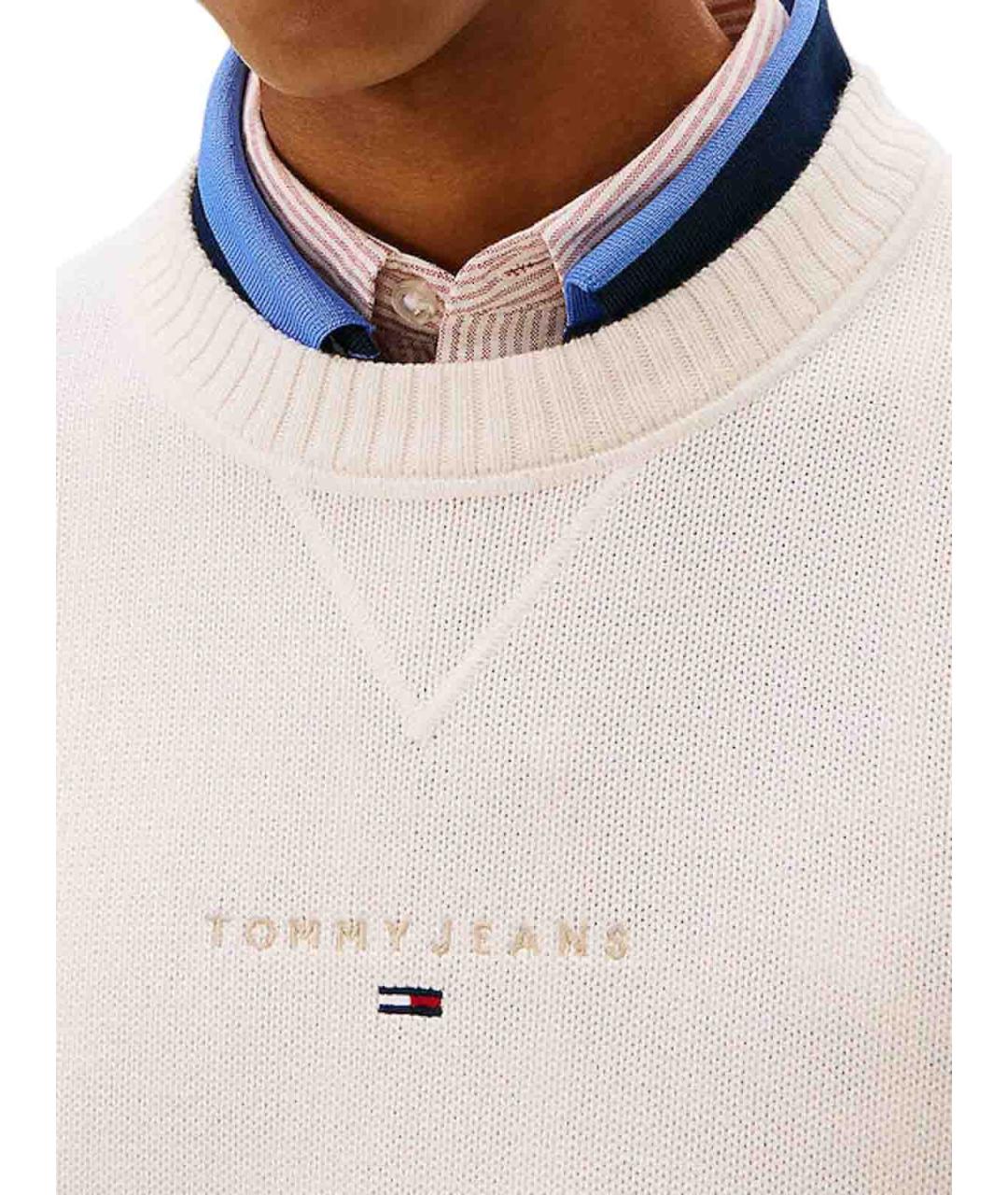 TOMMY HILFIGER Белый хлопковый джемпер / свитер, фото 6