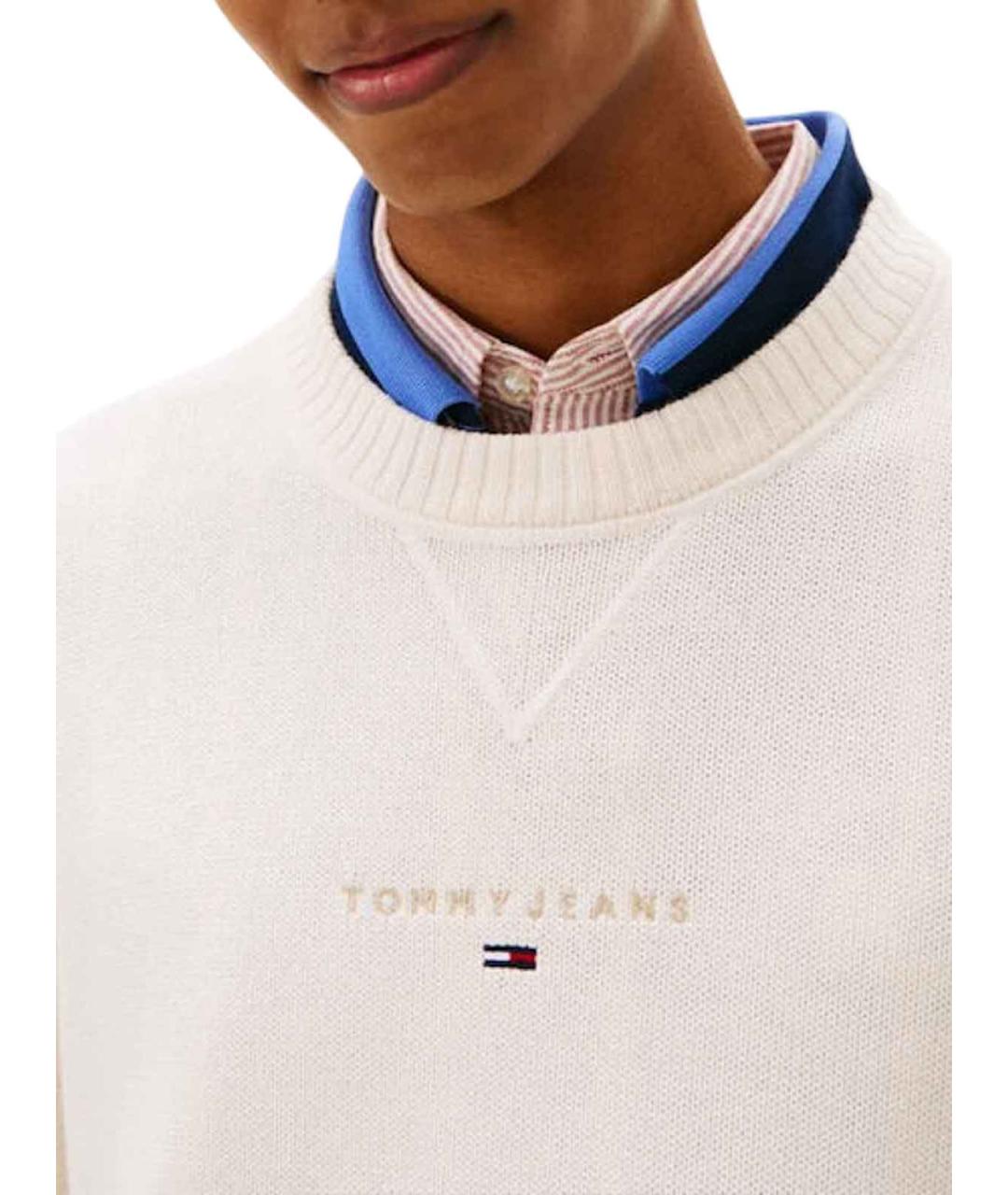 TOMMY HILFIGER Белый хлопковый джемпер / свитер, фото 5