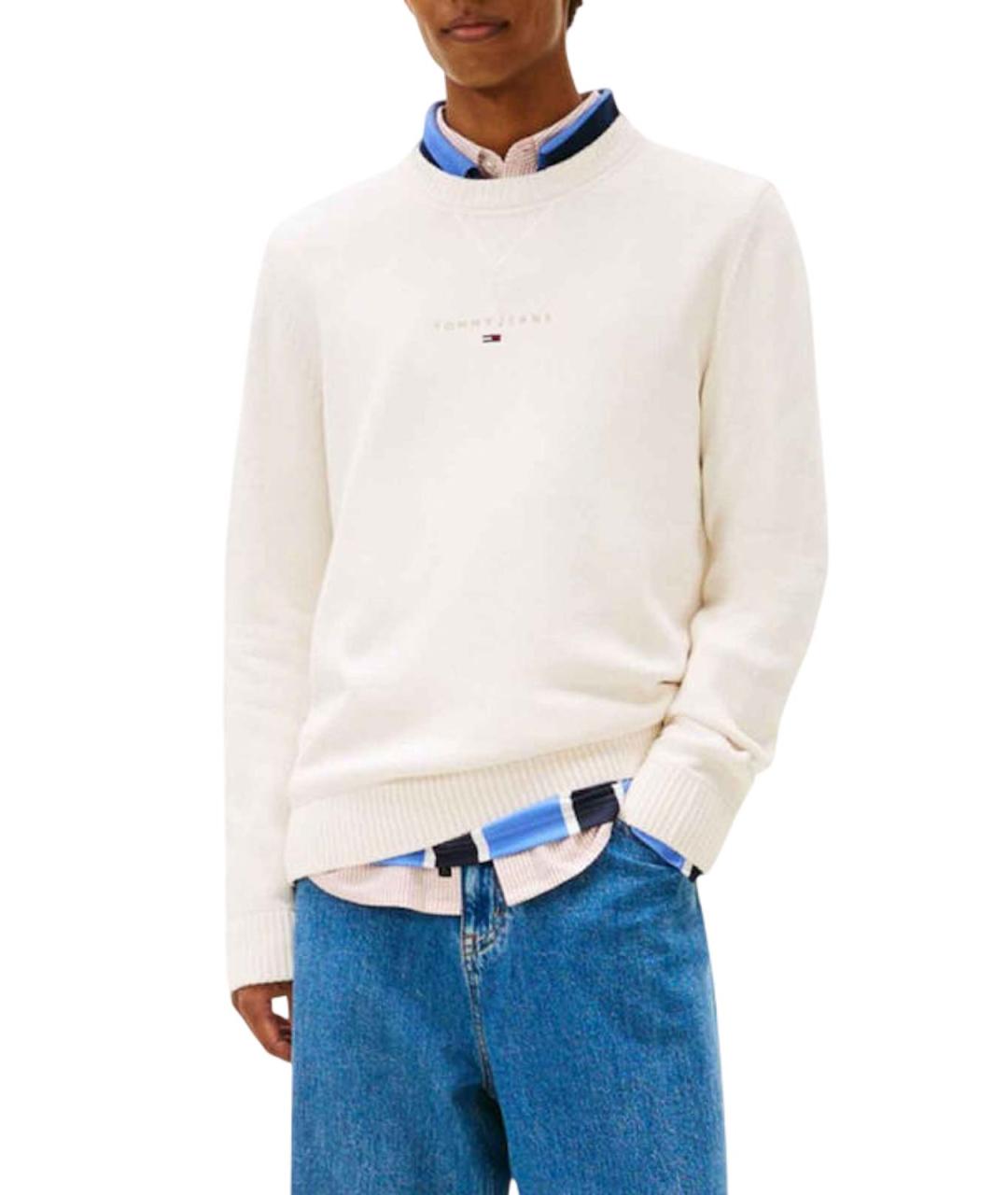 TOMMY HILFIGER Белый хлопковый джемпер / свитер, фото 3