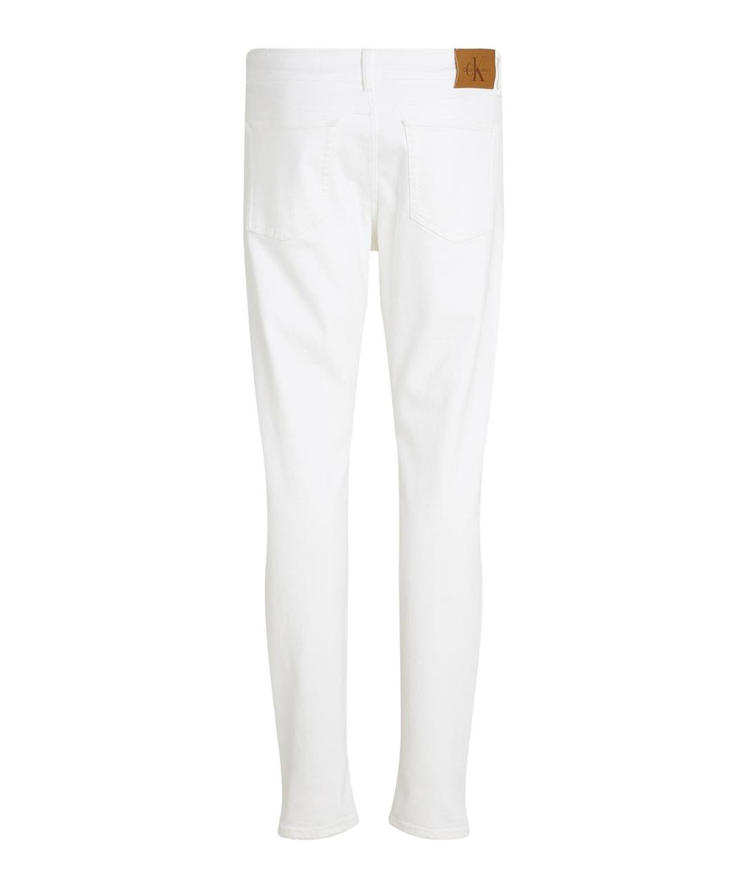 CALVIN KLEIN Белые хлопковые джинсы скинни, фото 2