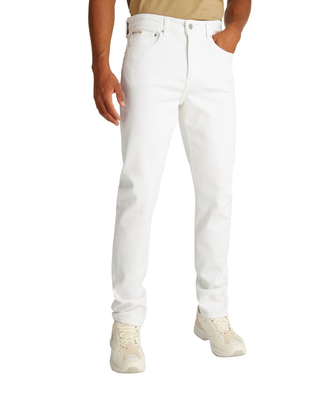 CALVIN KLEIN Белые хлопковые джинсы скинни, фото 3