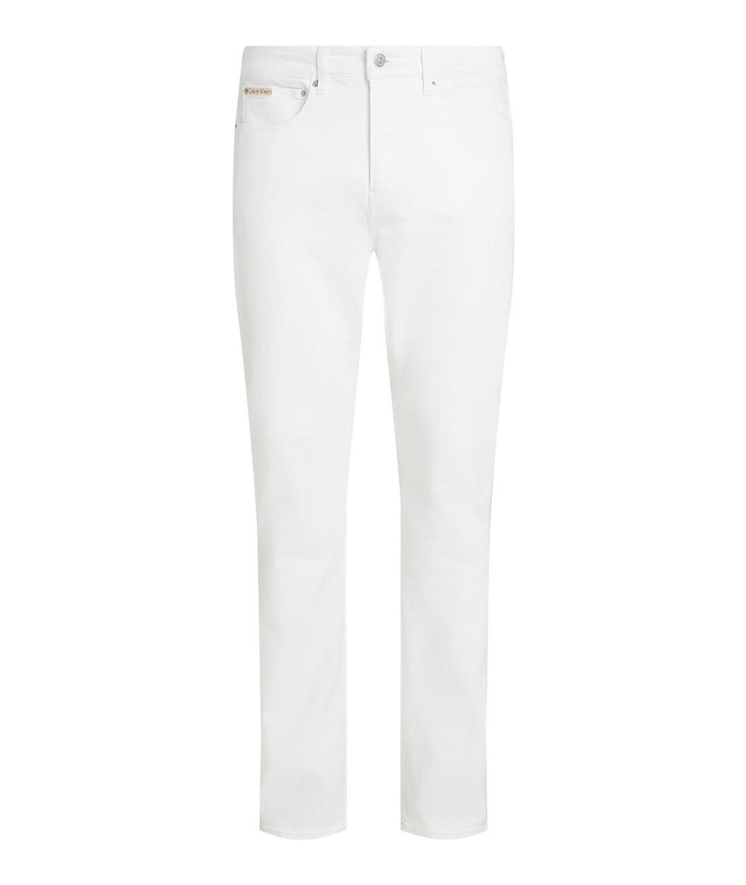 CALVIN KLEIN Белые хлопковые джинсы скинни, фото 1