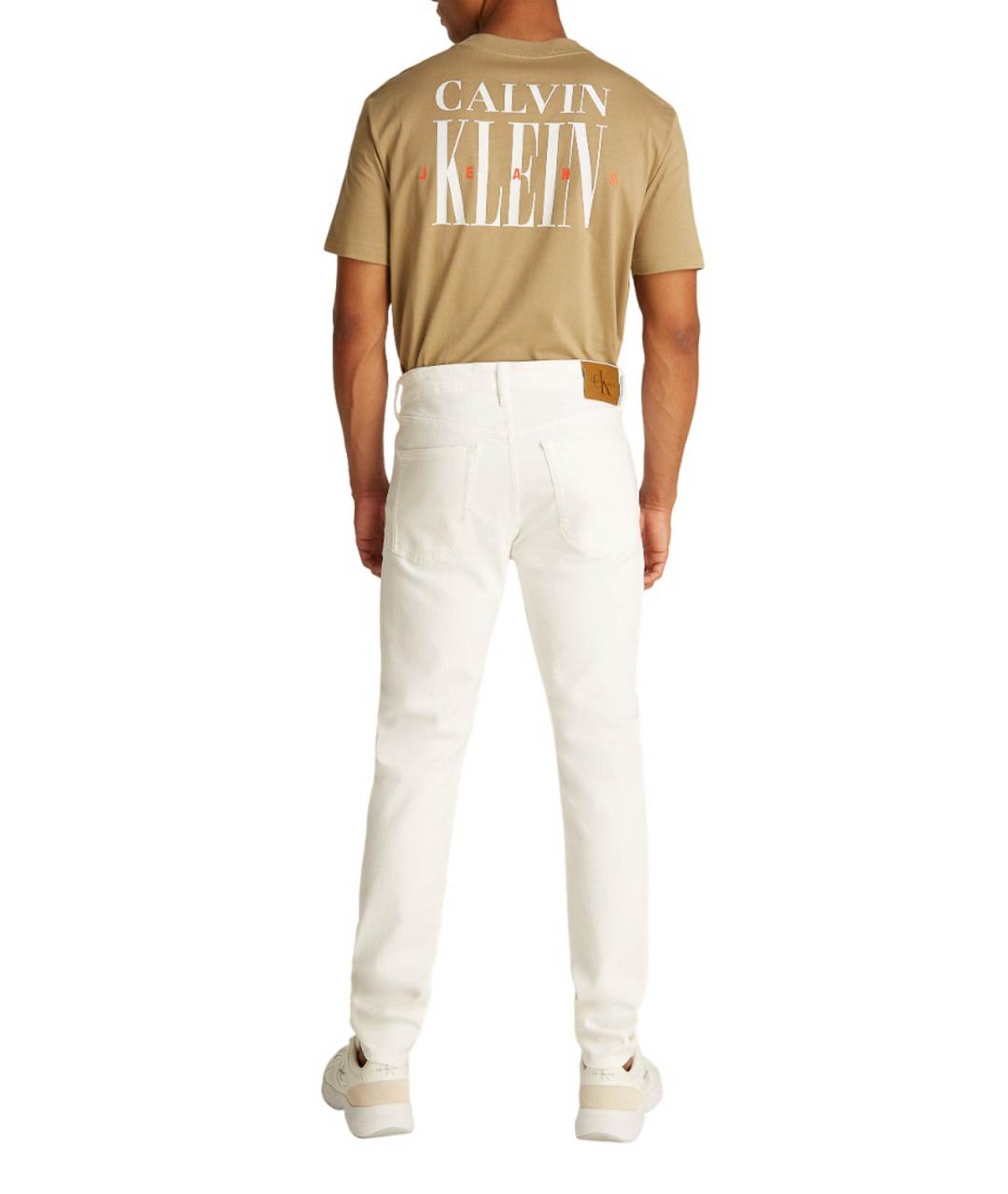 CALVIN KLEIN Белые хлопковые джинсы скинни, фото 5