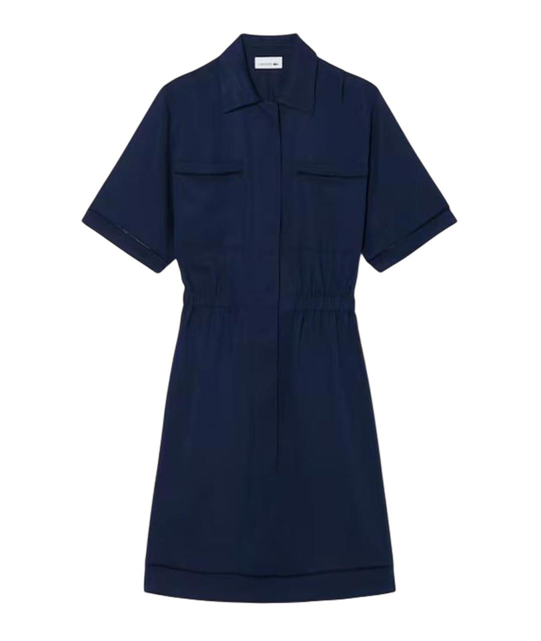 LACOSTE Синее льняное повседневное платье, фото 1