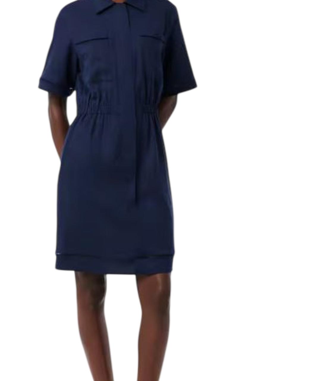 LACOSTE Синее льняное повседневное платье, фото 2