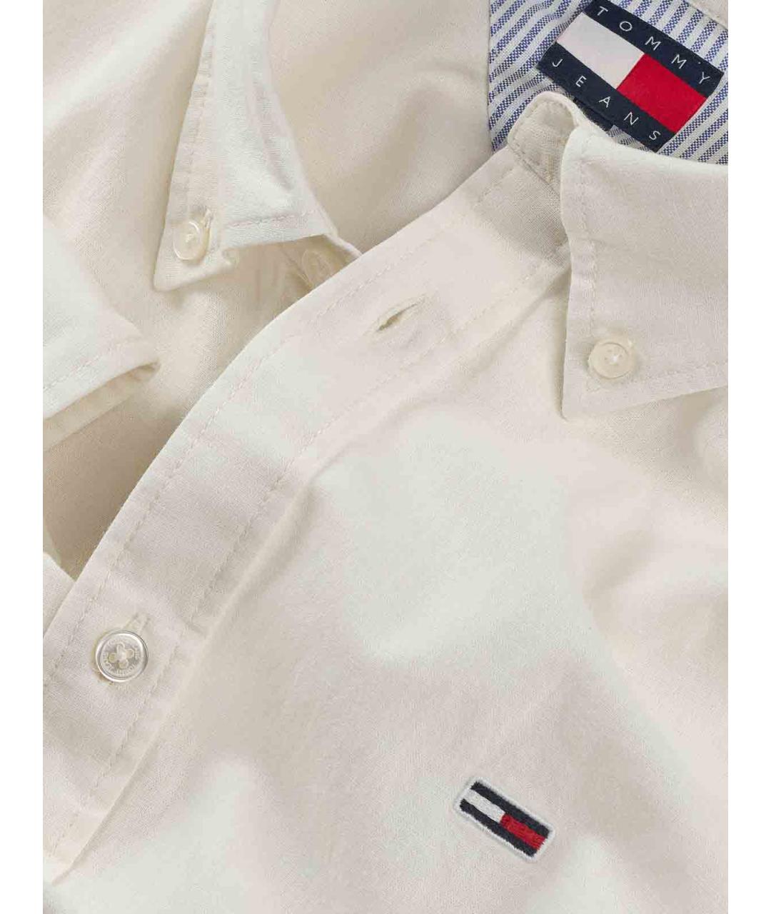 TOMMY HILFIGER Бежевая льняная классическая рубашка, фото 3