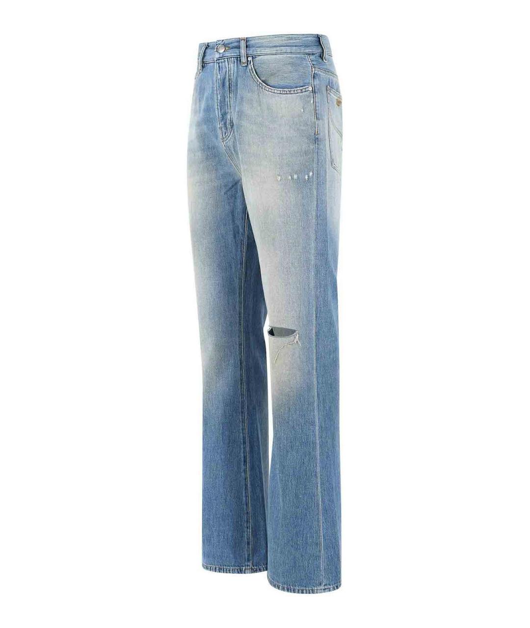 AMIRI Голубые хлопковые прямые джинсы, фото 3