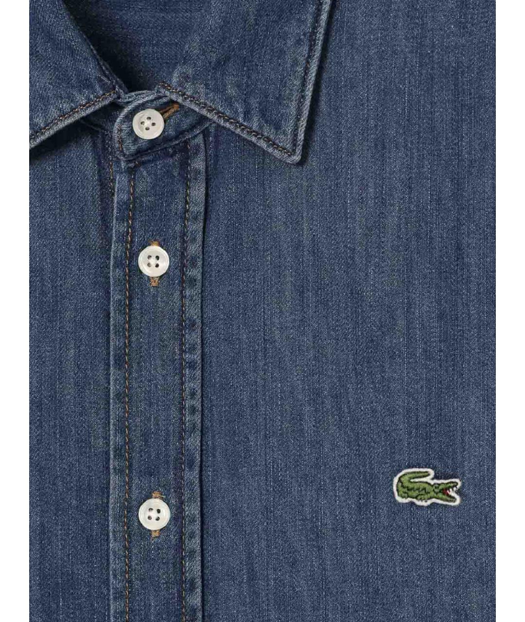 LACOSTE Синяя хлопковая кэжуал рубашка, фото 2