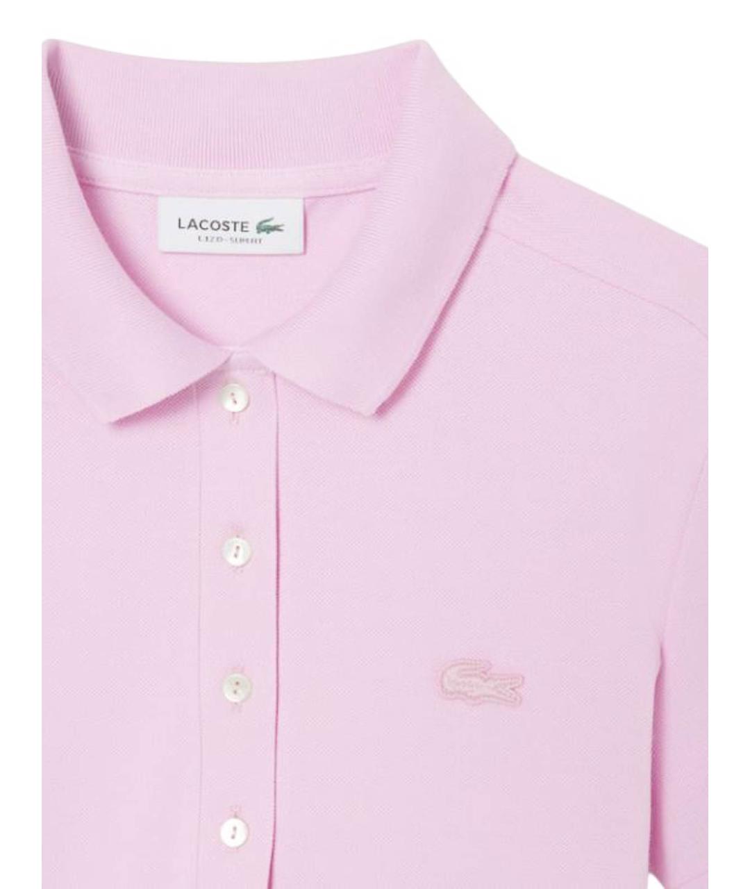 LACOSTE Розовая хлопковая футболка, фото 2