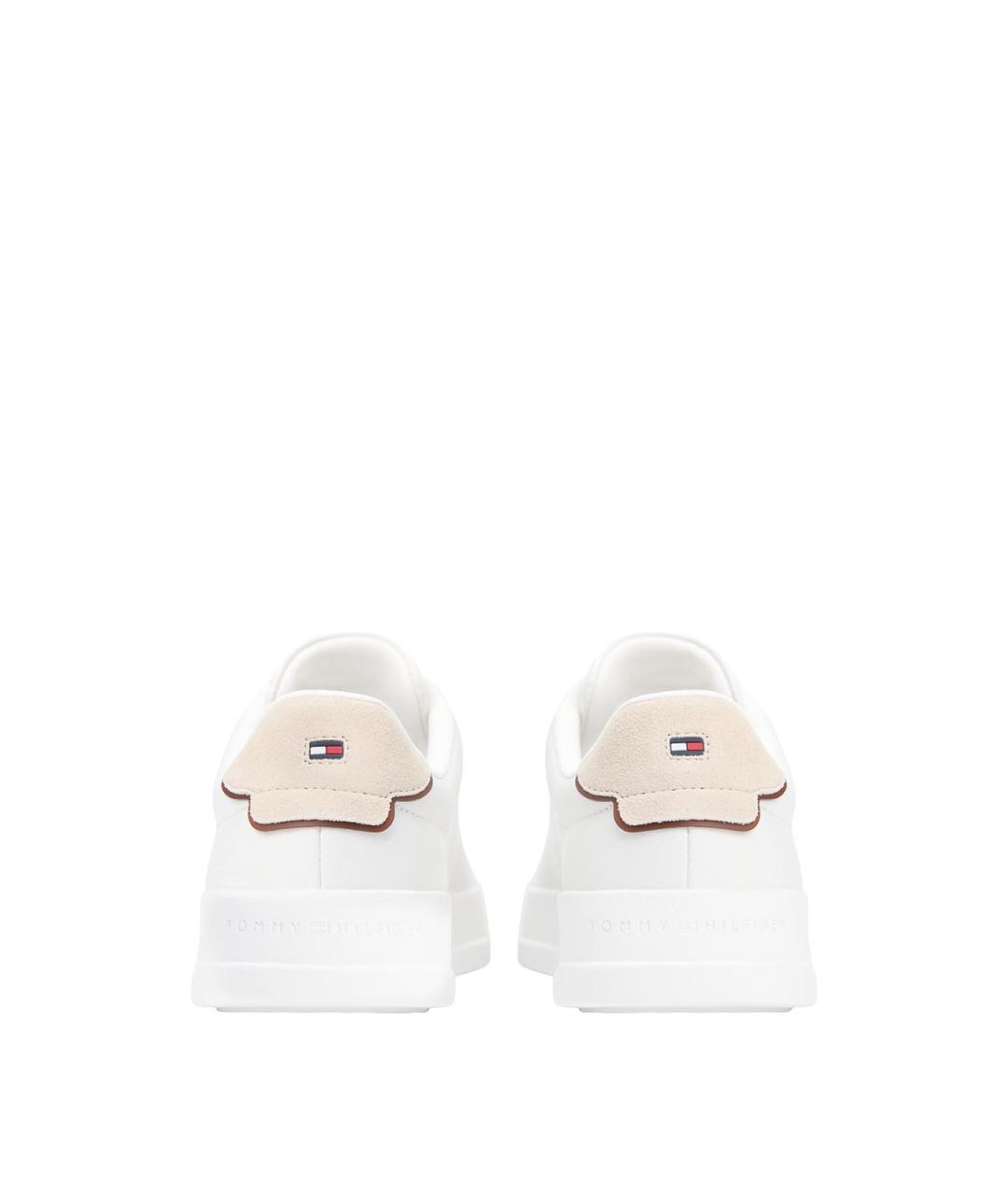 TOMMY HILFIGER Белые кожаные низкие кроссовки / кеды, фото 4