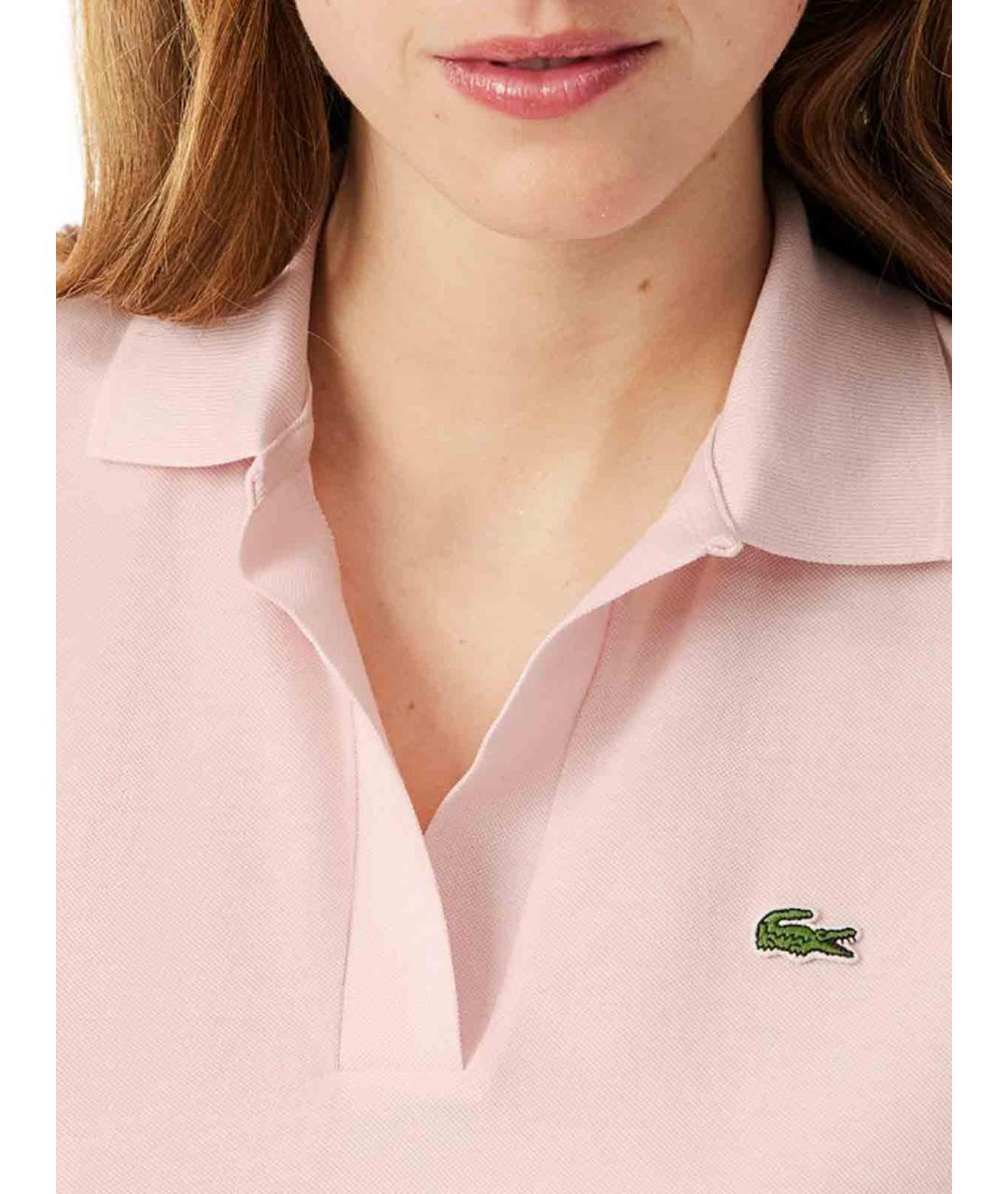 LACOSTE Розовая хлопковая футболка, фото 5