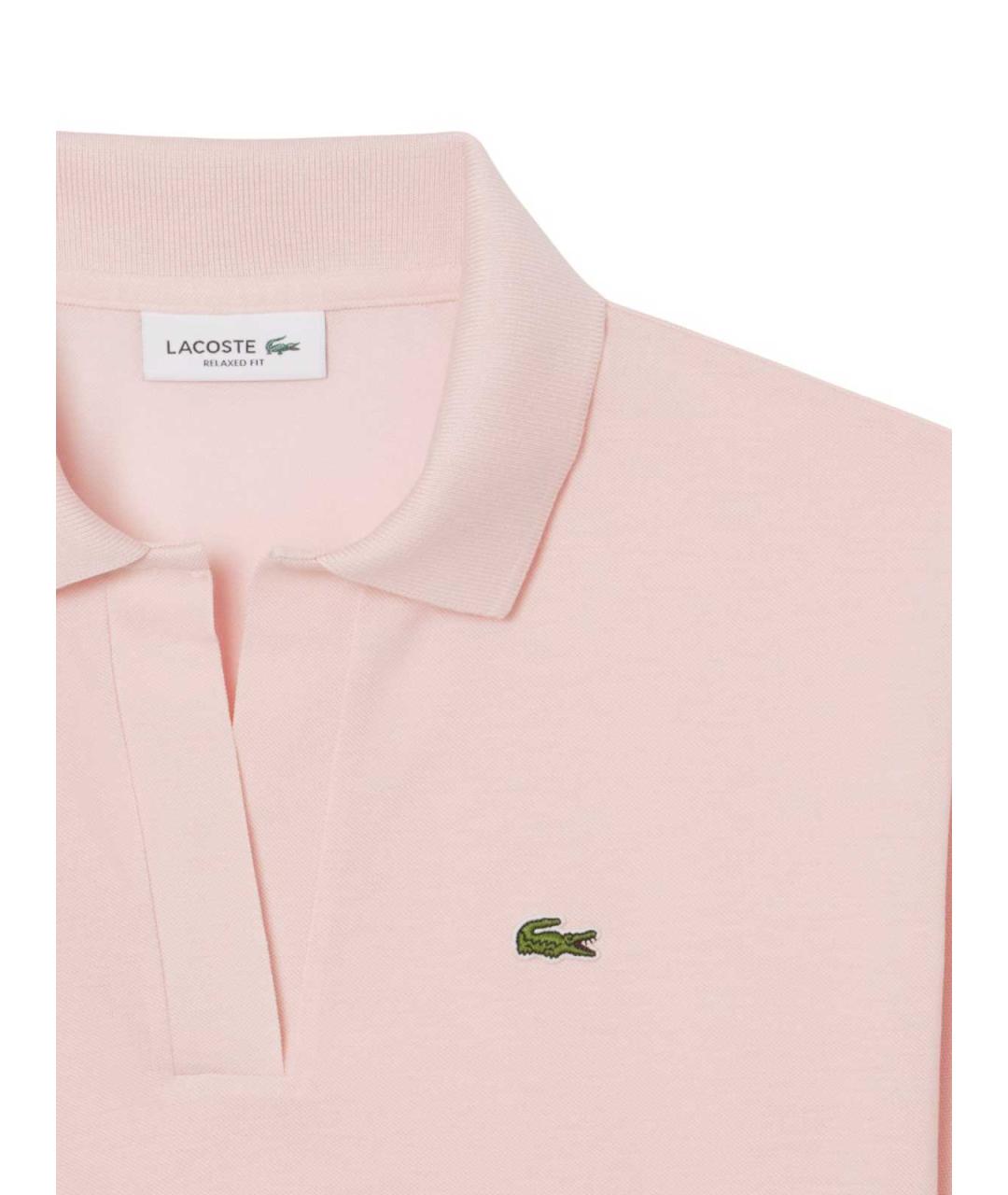 LACOSTE Розовая хлопковая футболка, фото 2