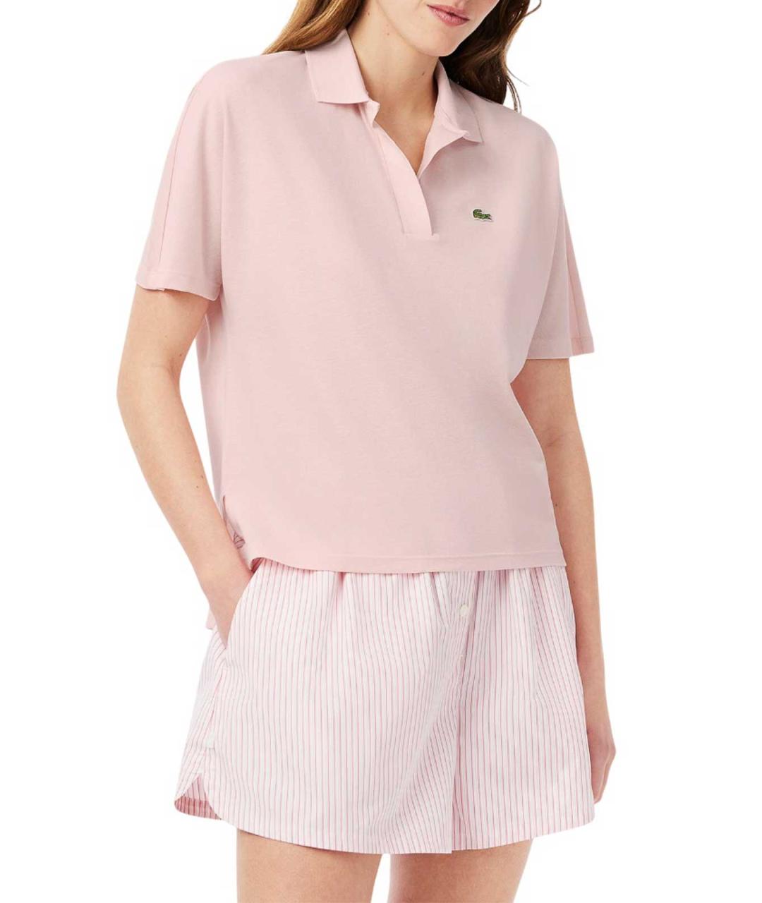 LACOSTE Розовая хлопковая футболка, фото 4