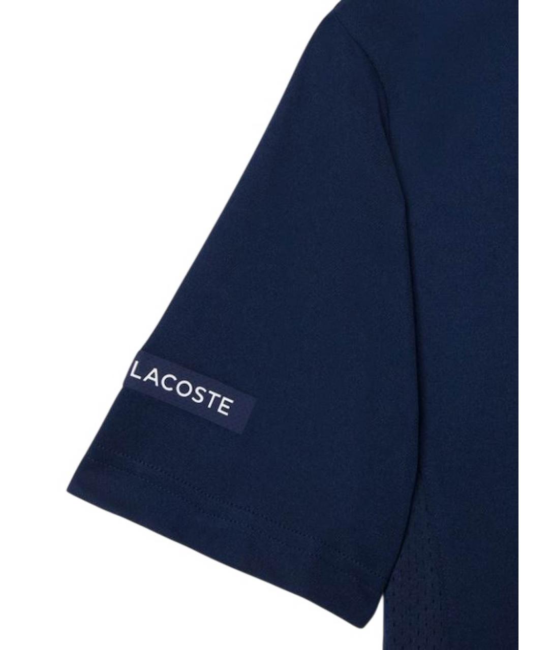 LACOSTE Синее хлопковое поло с коротким рукавом, фото 4