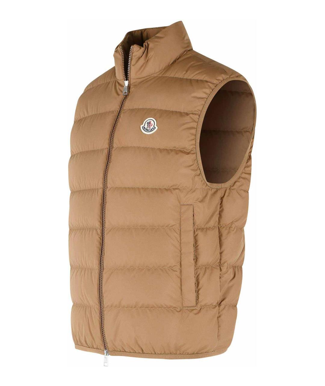 MONCLER Коричневый полиэстеровый жилет, фото 3