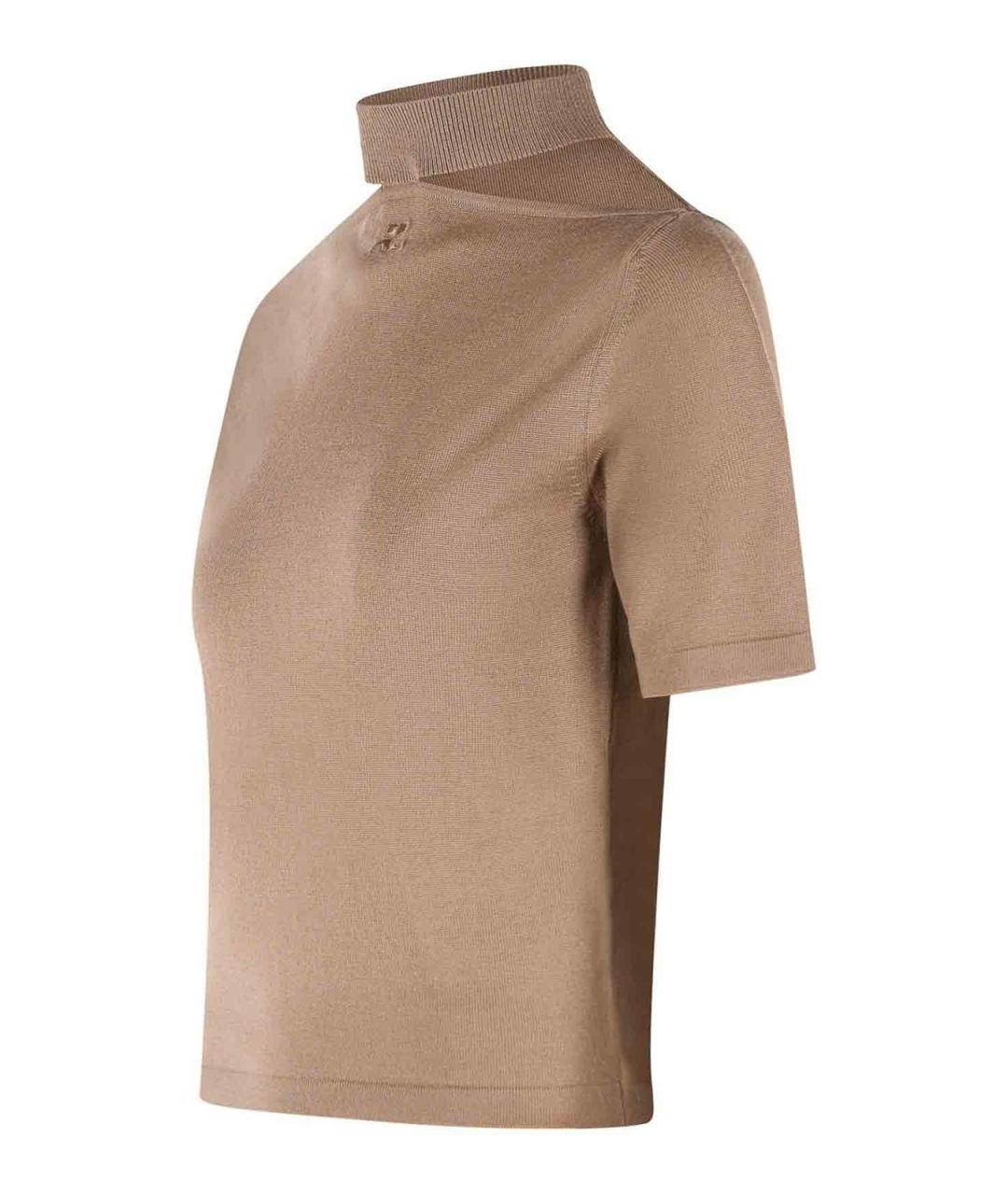 COURREGES Бежевая шерстяная водолазка, фото 3
