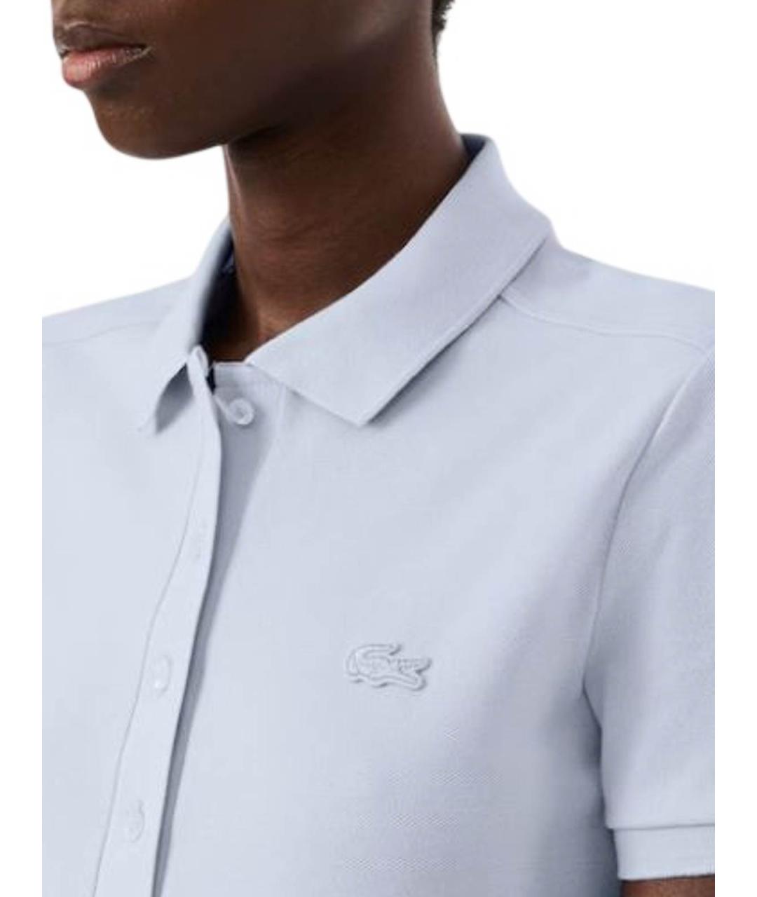 LACOSTE Голубое хлопковое повседневное платье, фото 4