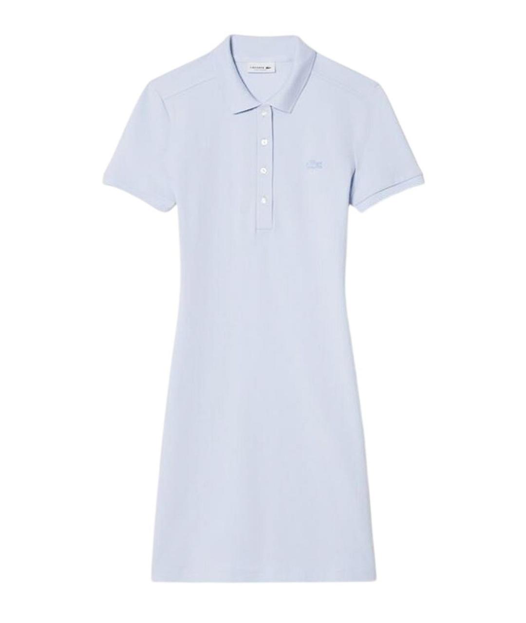 LACOSTE Голубое хлопковое повседневное платье, фото 1