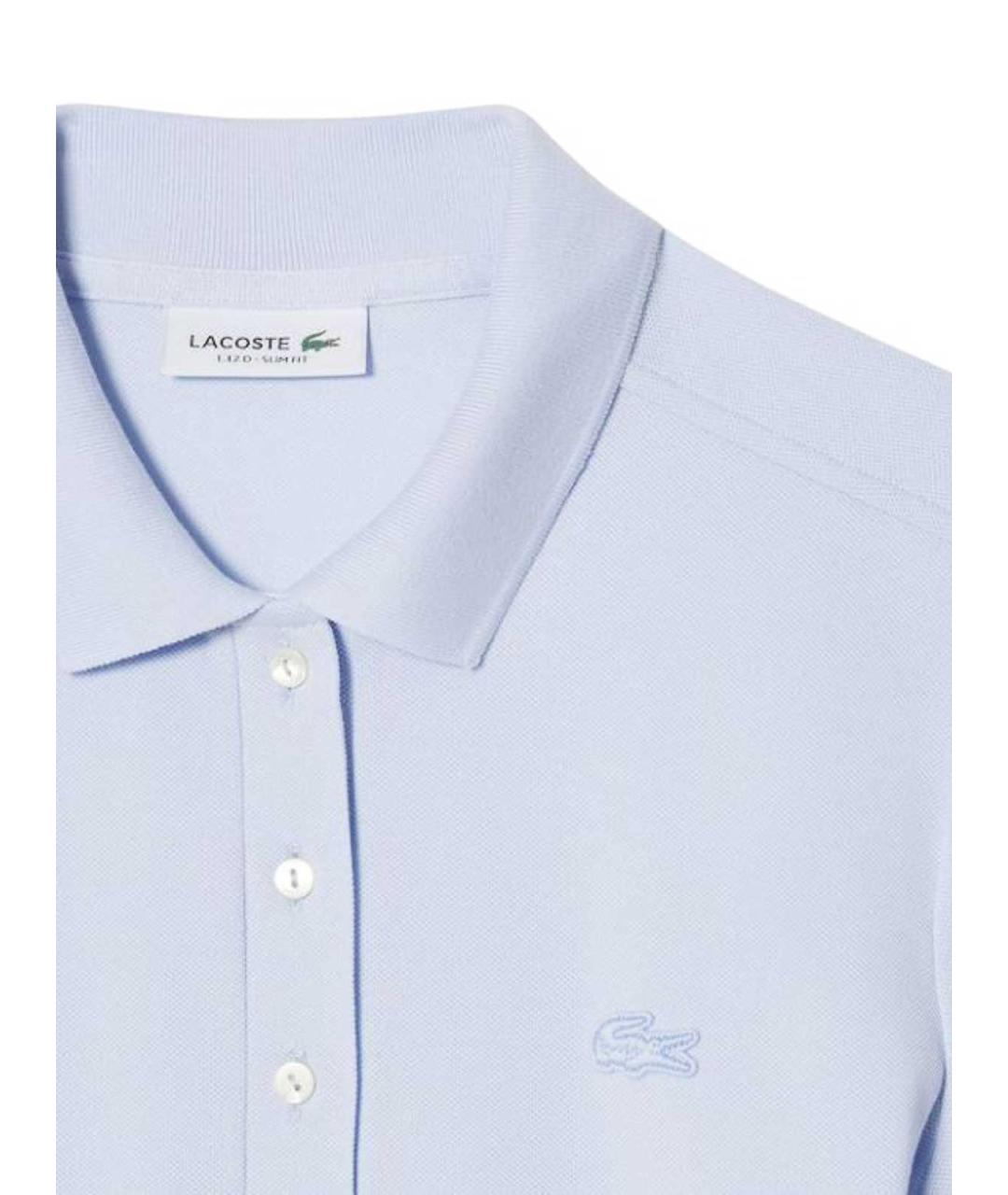 LACOSTE Голубое хлопковое повседневное платье, фото 2