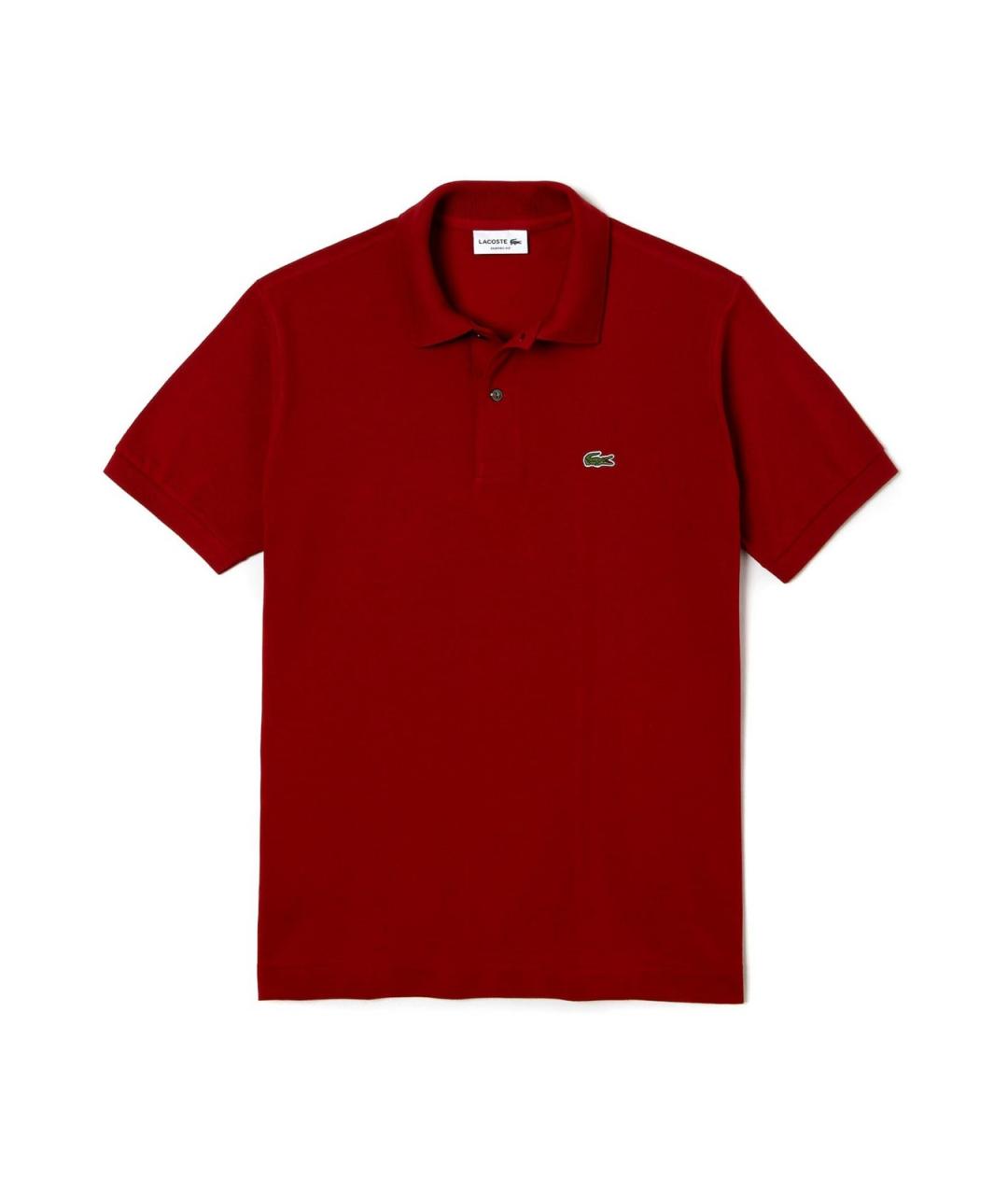 LACOSTE Красное хлопковое поло с коротким рукавом, фото 1