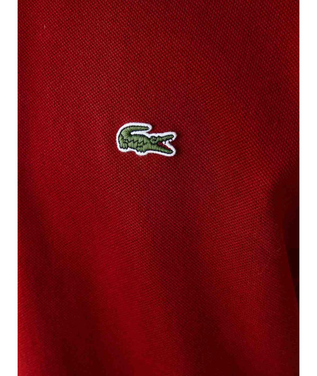 LACOSTE Красное хлопковое поло с коротким рукавом, фото 3