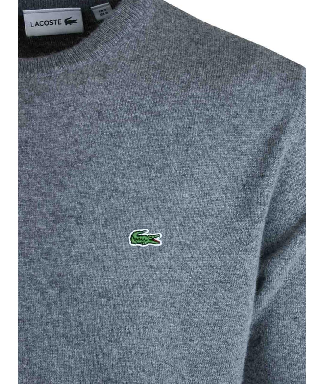 LACOSTE Серый шерстяной джемпер / свитер, фото 2