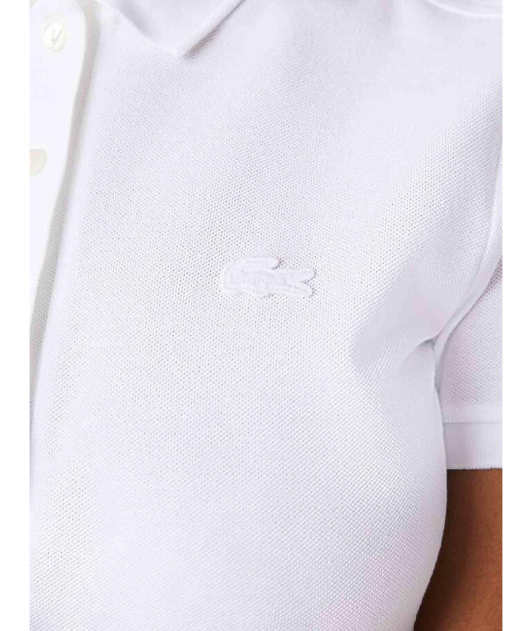 LACOSTE Белое хлопковое повседневное платье, фото 5