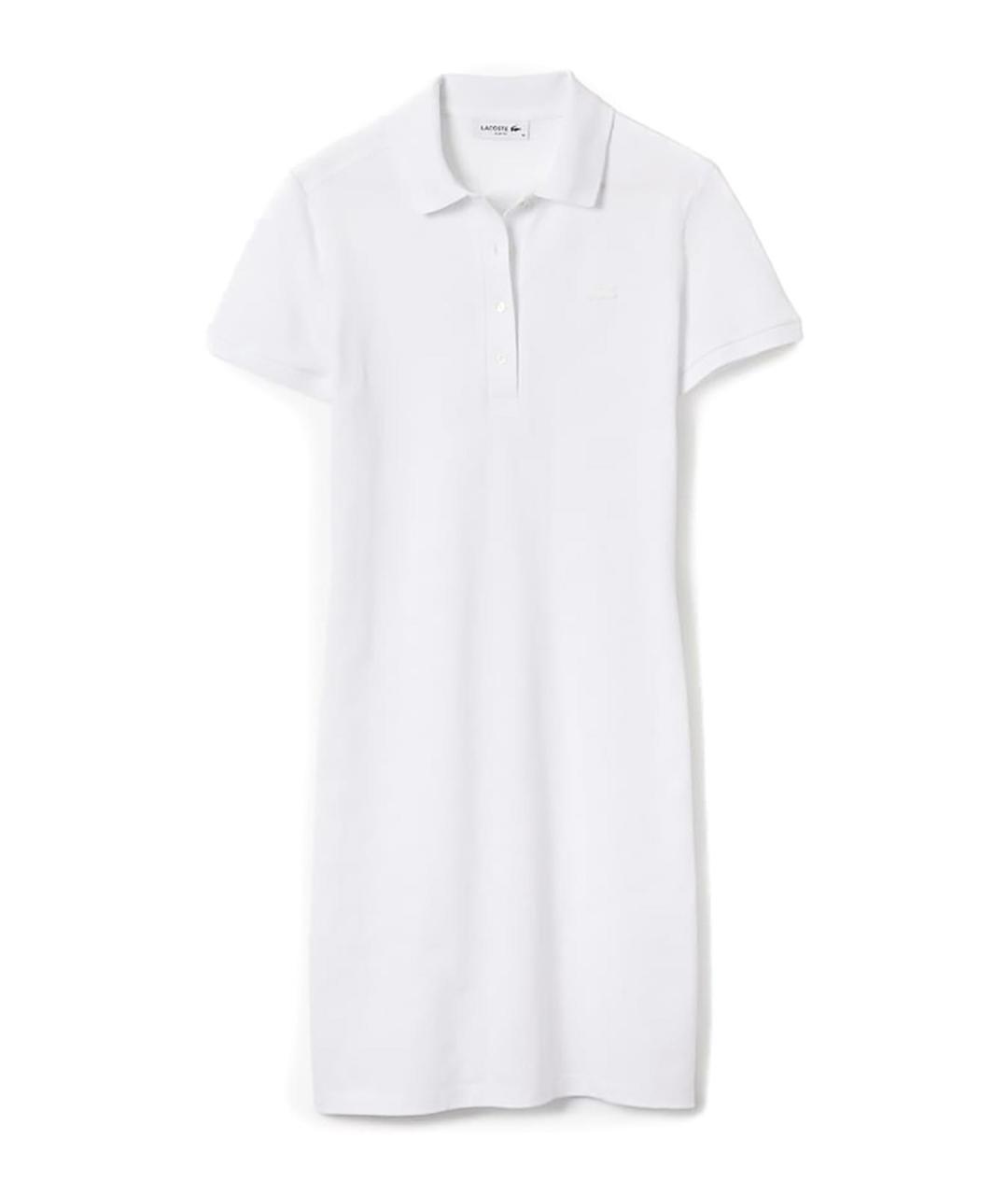 LACOSTE Белое хлопковое повседневное платье, фото 1