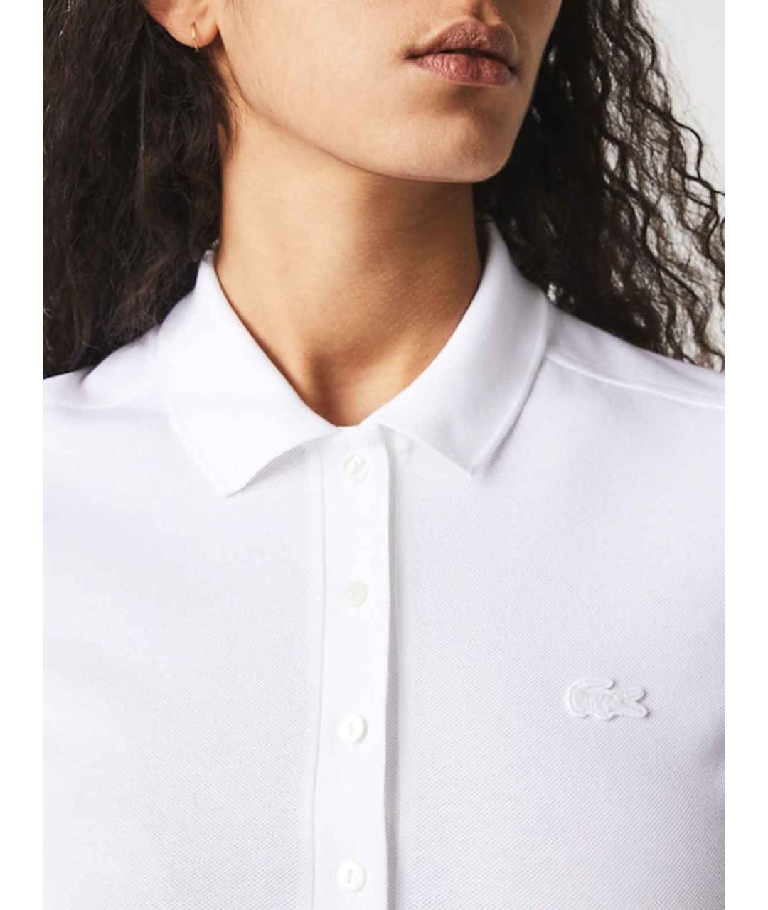 LACOSTE Белое хлопковое повседневное платье, фото 4