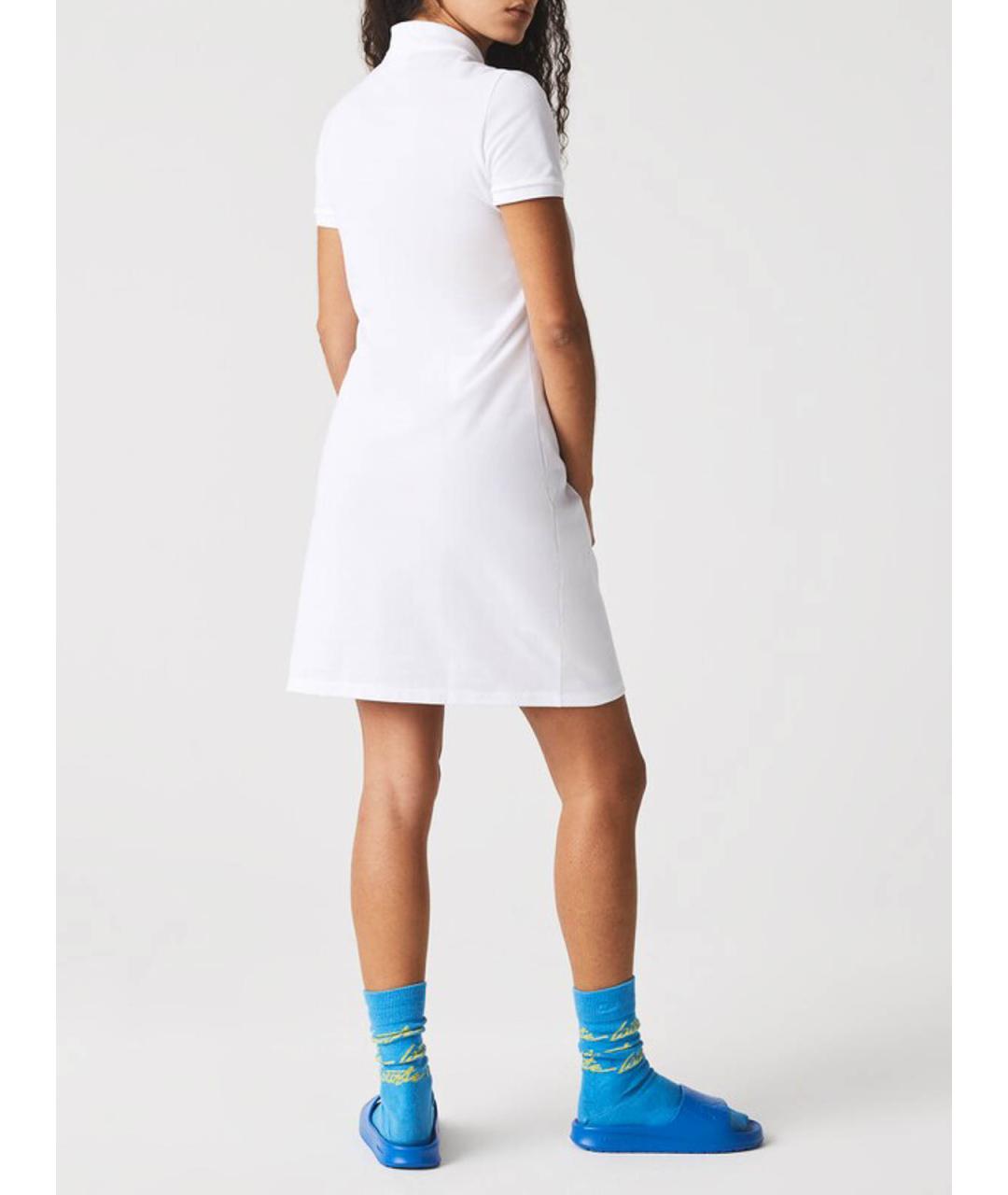 LACOSTE Белое хлопковое повседневное платье, фото 3
