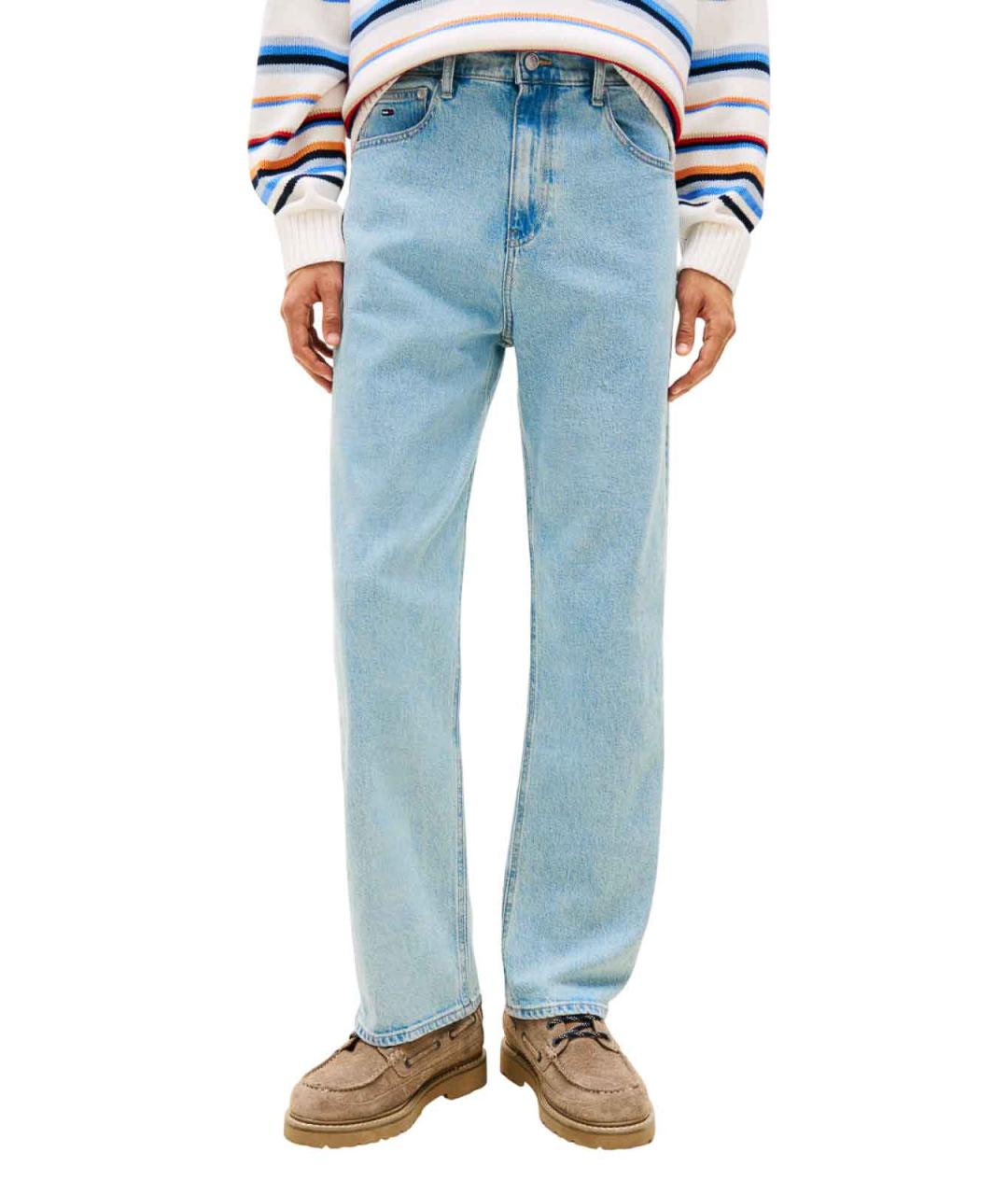 TOMMY HILFIGER Голубые хлопковые прямые джинсы, фото 2