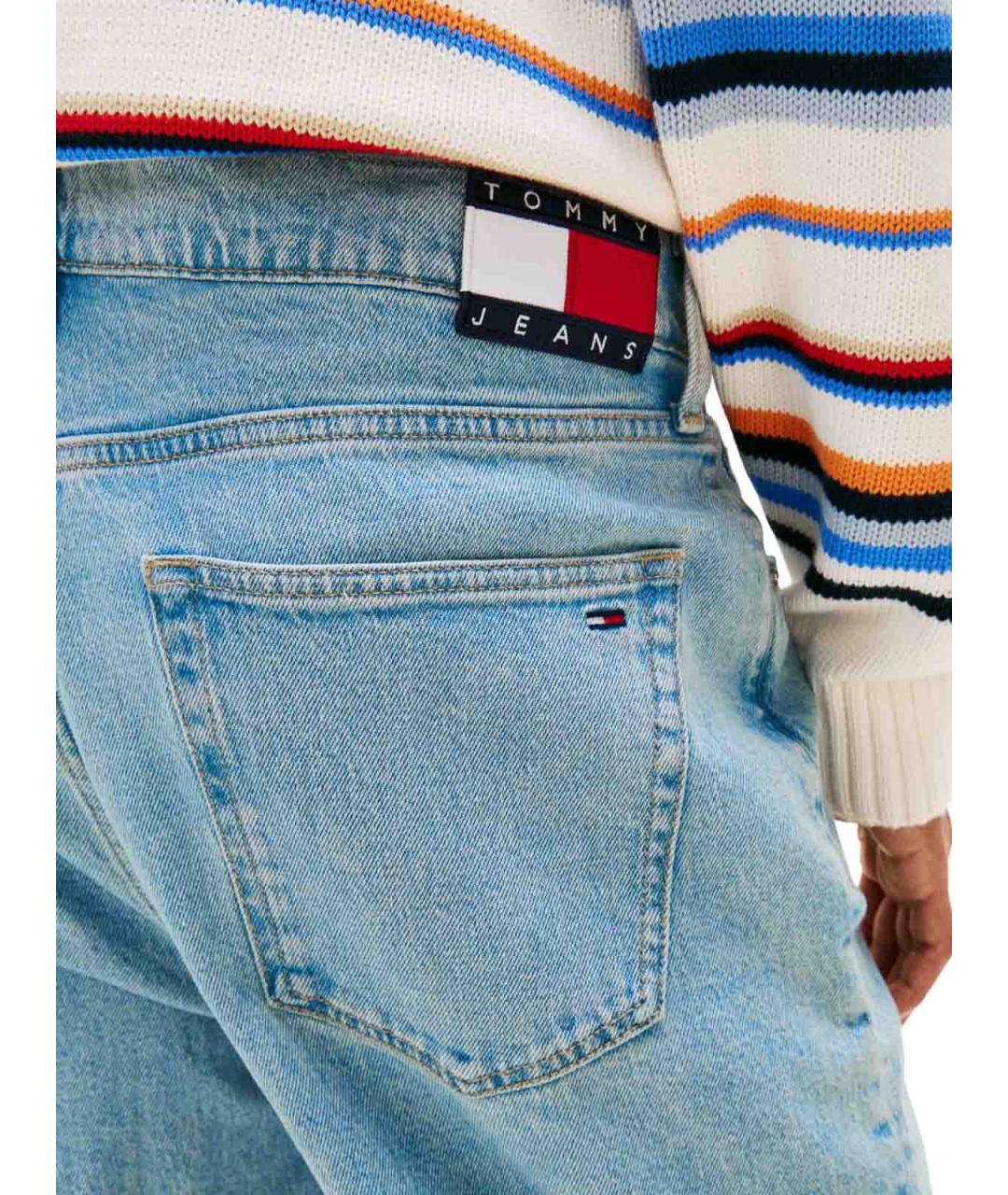 TOMMY HILFIGER Голубые хлопковые прямые джинсы, фото 3
