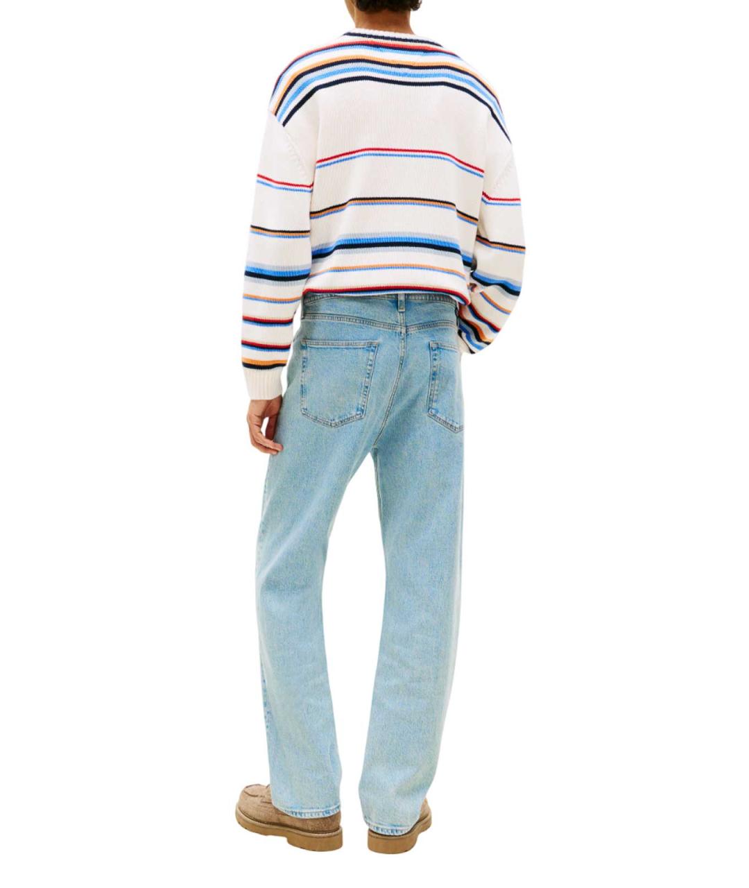 TOMMY HILFIGER Голубые хлопковые прямые джинсы, фото 5