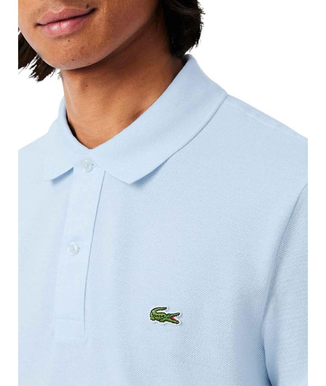 LACOSTE Голубое хлопковое поло с коротким рукавом, фото 6