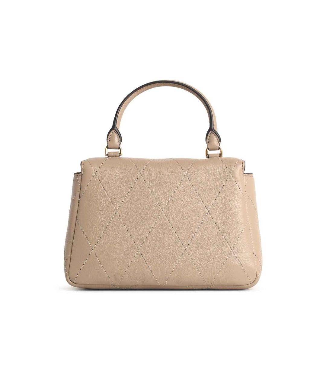 TORY BURCH Бежевая кожаная сумка с короткими ручками, фото 3